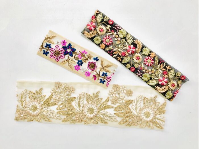 「切らない・縫わない・貼り付けない」楽しみ方、あれこれ。【インド刺繡リボン】切れっ端でも大丈夫!