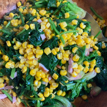 ホウレン草のバターコーン炒め♪