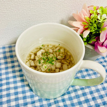 新玉ねぎのマグカップポン酢スープ