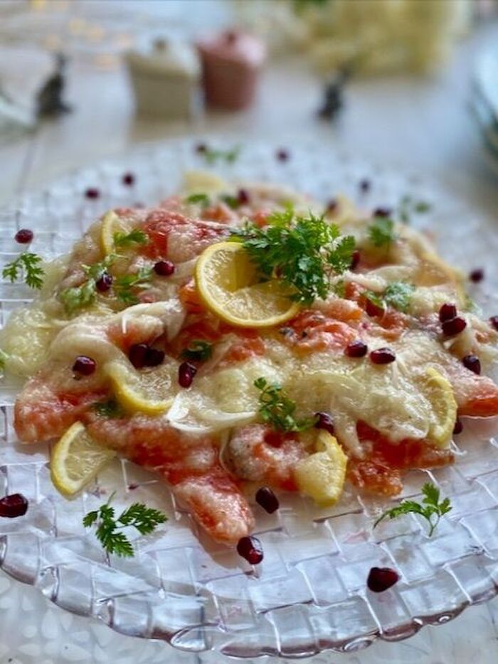 新玉ねぎでフレッシュサーモンの玉ねぎマリネ