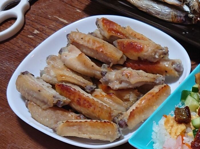 洗い物ほぼなし!手羽中の塩焼き