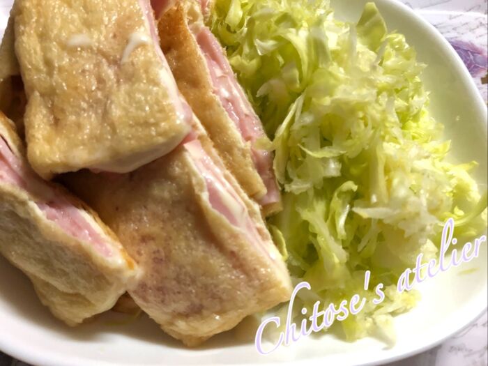 油揚げ de 簡単ヘルシーなハムカツ♪