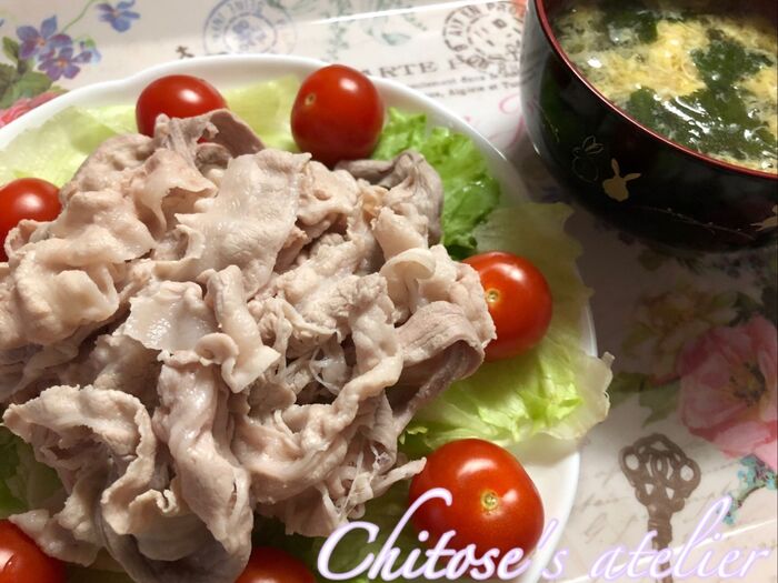 包丁要らず♪簡単!うまい!冷しゃぶ&わかめスープ