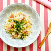【アスパラとベーコンのピラフ】便利な野菜だし使用!