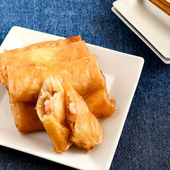【大根と海老の春巻き】便利な野菜だし使用!