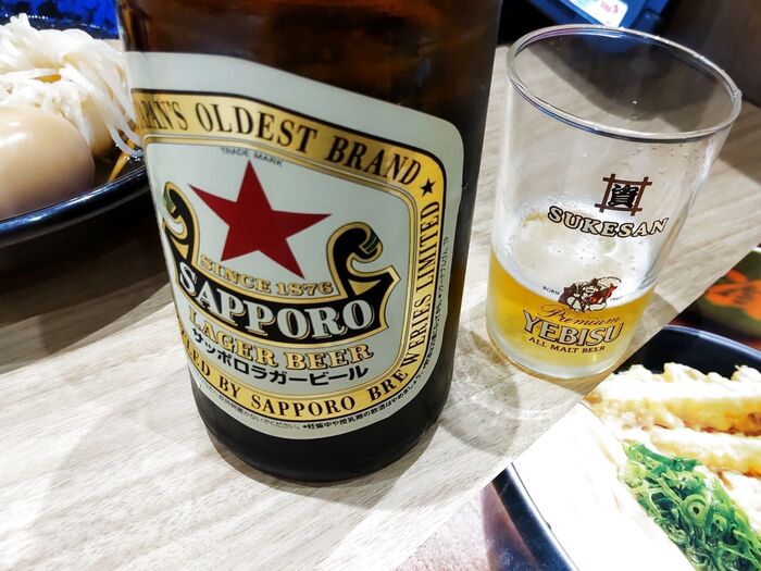 瓶ビールと一緒におでん!プハ~ッ!たまりません!とても美味しく頂けましたよ。