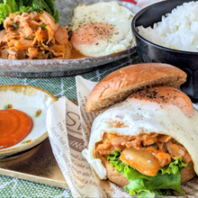 パンに合う〜♡豚キムチハンバーガー♡