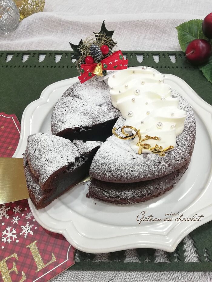 【濃厚なのに軽い】ヤミツキ必至!濃厚ガトーショコラ~クリスマスバージョン~