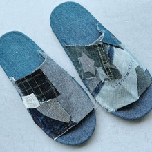 縫いません!余ったデニムハギレで出来ちゃった♡リメイクスリッパ