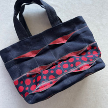 畳縁とデニムを使って☆ミニトートバッグ