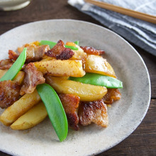 新じゃがいもと豚バラ肉の生姜照り焼き