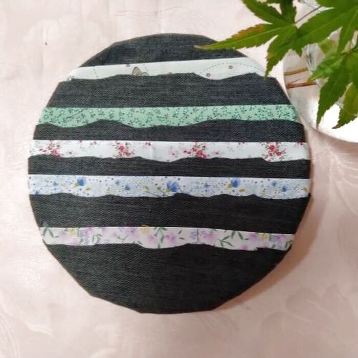 デニムで鍋敷きをリメイク