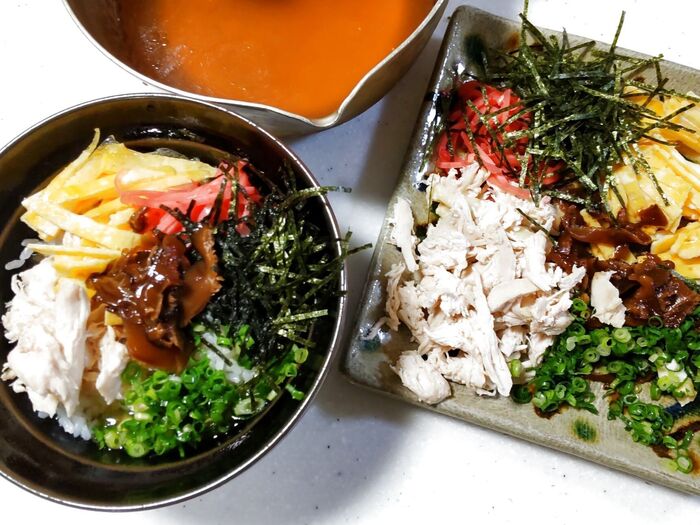 ポケットシェフで作ったジューシー鶏むね肉「サラダチキン」!de『鶏飯』!ラクに楽しむ手軽なレシピ!