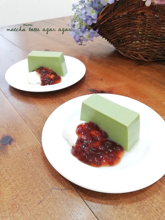 【レンジで楽々】ただひたすら混ぜるだけ!寒天もレンジでできる!抹茶ミルク寒天