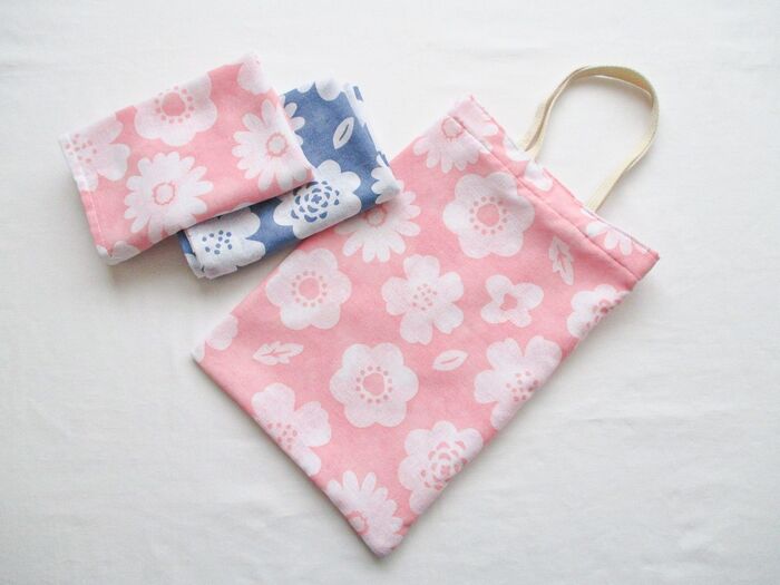 【動画付き】手ぬぐいで作る!!3回縫うだけ!!裏地つきトートバッグ