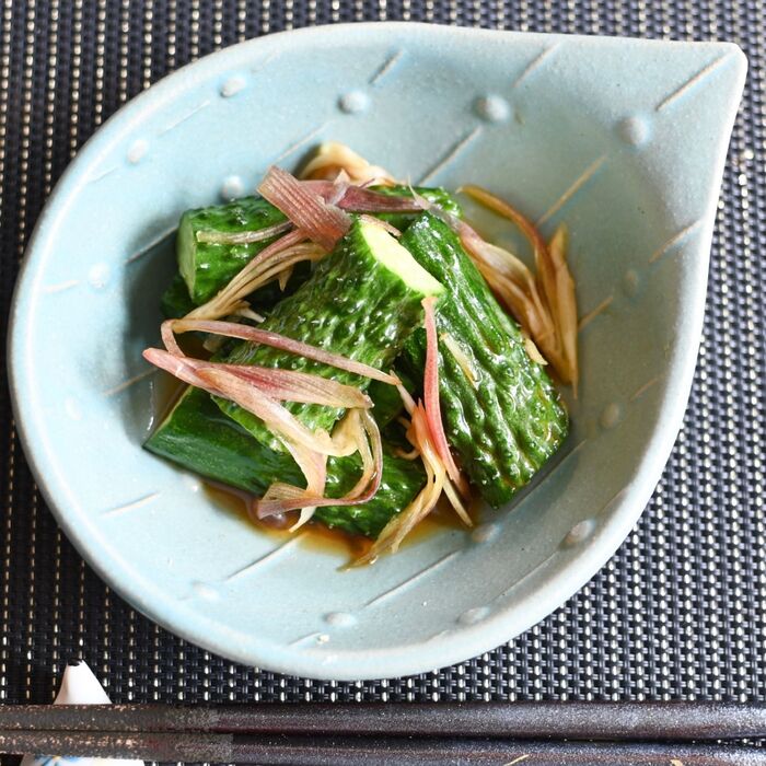 きゅうりとみょうがのしょうゆ漬け♪