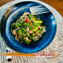 冷んやり!ジャージャー麺風「ひき肉とにらの餡掛け素麺」