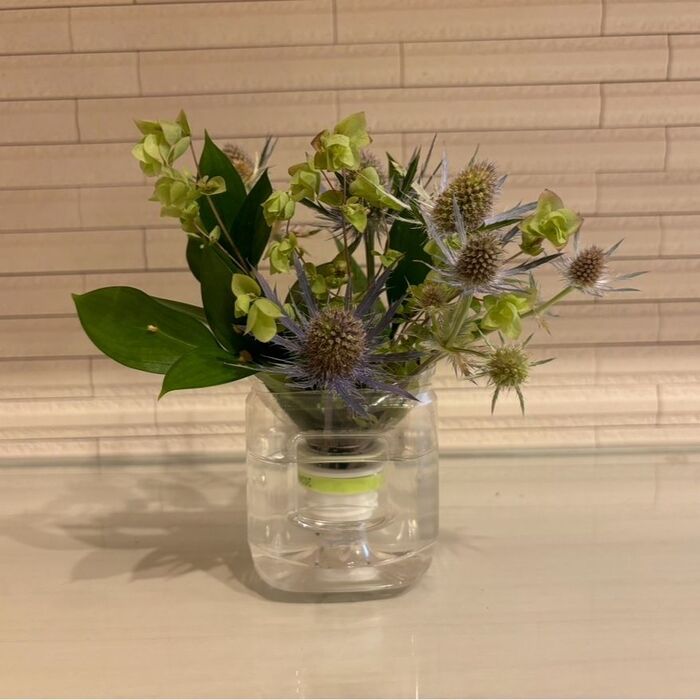 飲み口に挿しただけですが、何となく形になりましたね。