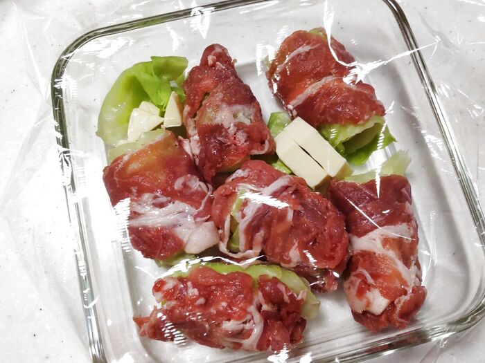 火を使わず簡単節約レシピ!レンチンでできる!少量の豚肉をお野菜でボリュームアップする方法!
