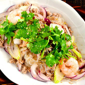 【ヤムウンセン(春雨のタイ風サラダ)】便利な野菜だし使用!