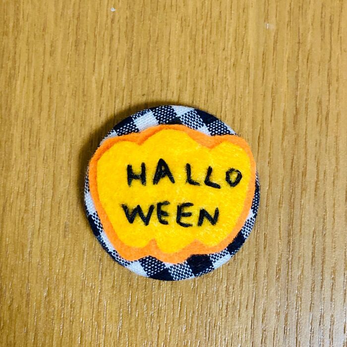 ④ハロウィンくるみボタンの完成です!