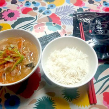 お家ご飯「もちパパ食堂」豚汁・ご飯・海苔