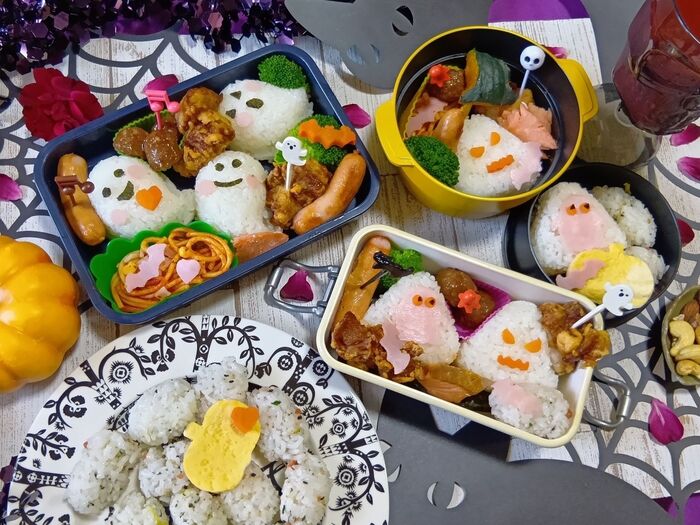【ハロウィン】簡単可愛いお弁当~!休日ランチにハロウィンのおばけ弁当作りを楽しむのはいかが?