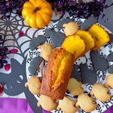 【ハロウィン】坊ちゃんかぼちゃのパウンドケーキ、ハロウィンクッキー添え♪