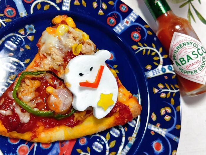 焼きあがった、ピザなどにのせても可愛いですよ!