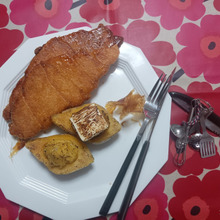 安納芋のfarce、デカいクルンジを添えて