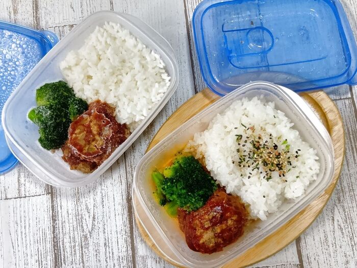 お家で作り置き弁当を作っておくと、電子レンジで加熱するだけで手軽にすぐに食べられてとても便利です!