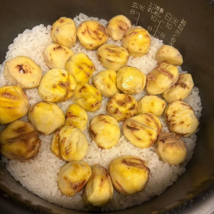 季節の味!栗ご飯が炊けました♪