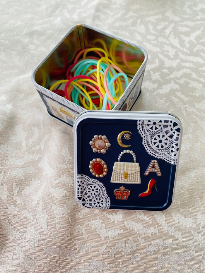 買ってそのままの輪ゴム!ケースに入れたらなんか素敵