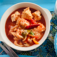 韓国風鶏団子トマトチーズ鍋