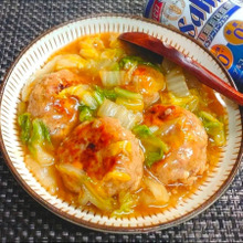 【おうち居酒屋ごはん】ふわふわお豆腐つくねと白菜のとろみ煮