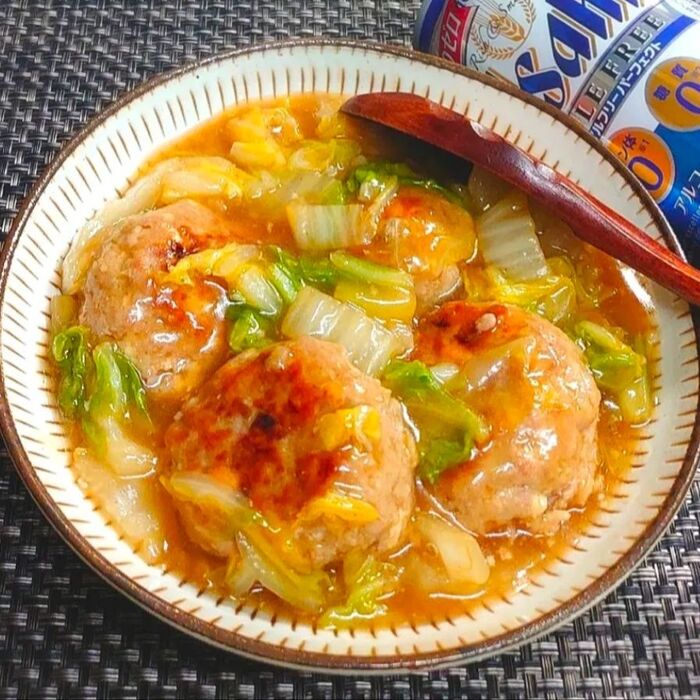 【おうち居酒屋ごはん】ふわふわお豆腐つくねと白菜のとろみ煮