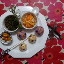 ボンボン、なます、蕪葉、こどもピーマン hors-d'œuvre variés