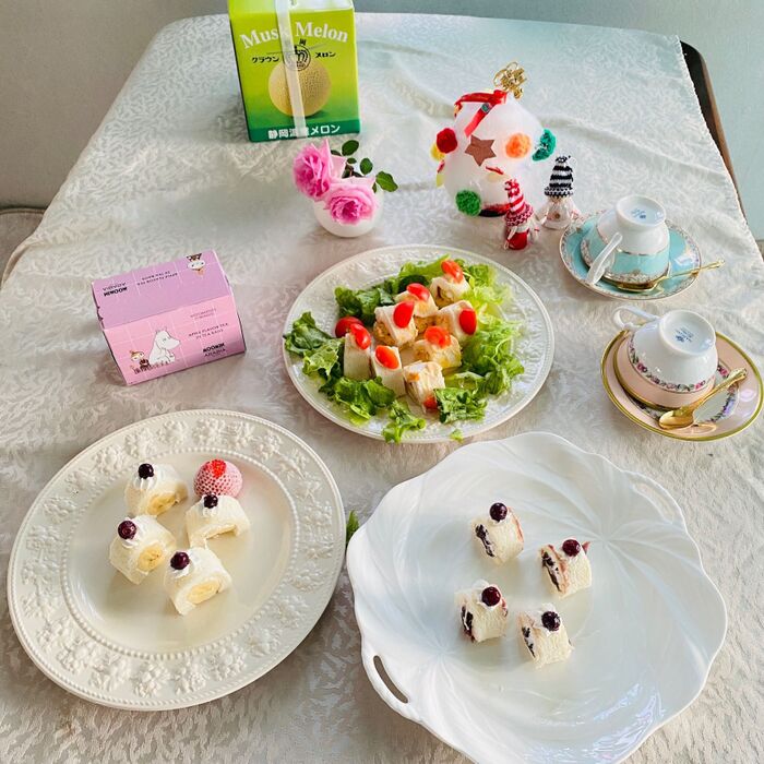 可愛い!一巻きロールサンド