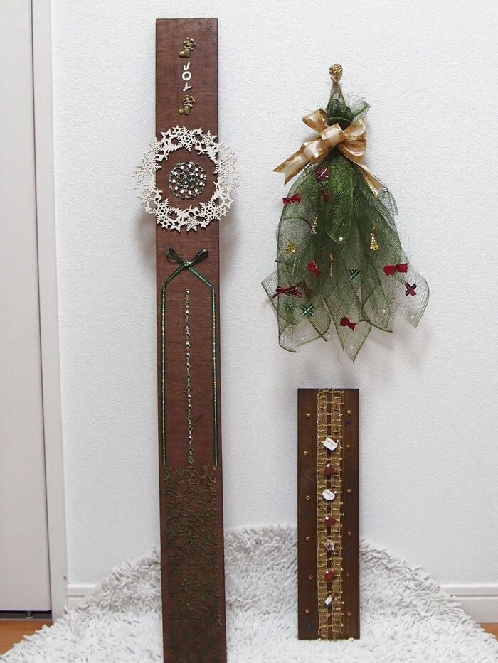 100均リースを端材で活かしてクリスマス!!