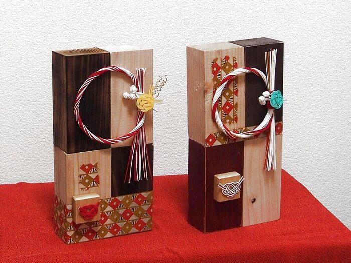 手作り水引+廃材を使って「お正月飾り」が出来ました!これも初です!!