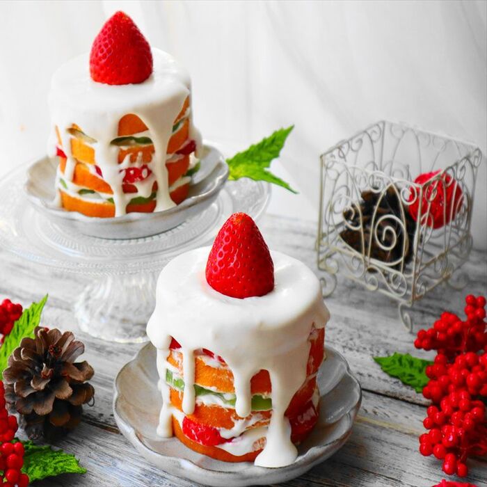 ケーキが焼けなくても作れます!クリスマス☆キャンドルケーキ