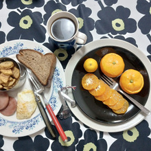 おうちpetit-déjeuner ミカン添え!!