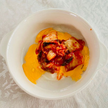 レンチンで簡単!キムチチーズ餅