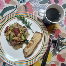 今日の「あさたべ」ヌーベルChineseとパンとアメリカーノ