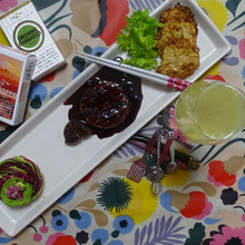 アペロ Apéro的 plate「赤かぶアボカド・鰻bordeaux・切干大根」