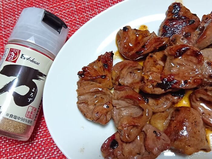 節約レシピ!パパッと簡単!ビールに合う!鶏のハツ(ハート)の串に刺さない焼き鳥~!