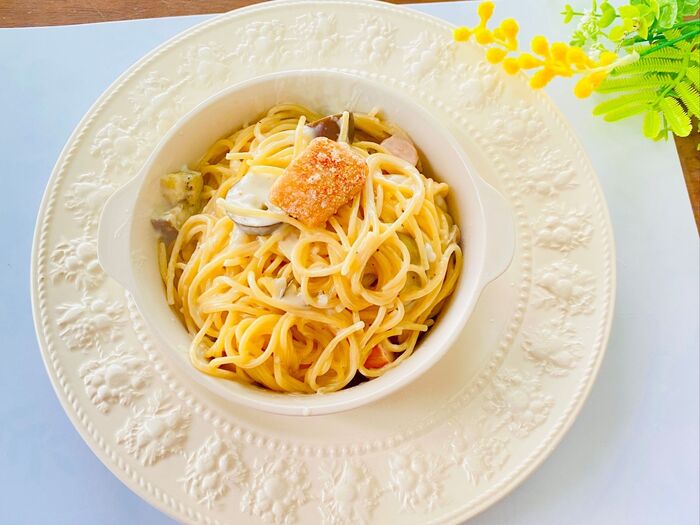 面倒な後片付けも楽勝!「ワンパン明太クリームパスタ」
