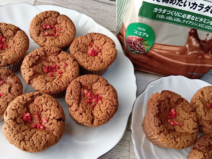 型の代用提案~!これってガトーショコラ?手間なしで簡単!プロテイン入りチョコカップケーキ!