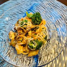 素麺とタコキムチのマヨサラダ