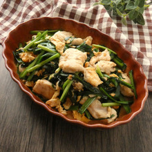 ボリュームたっぷり!「鶏むね肉のニラ玉」